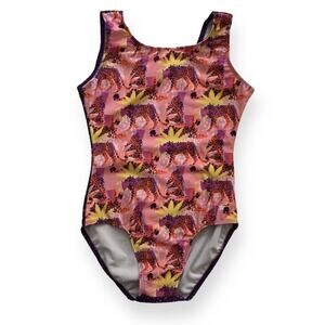 Girls' Pink Leopard Print leotard
